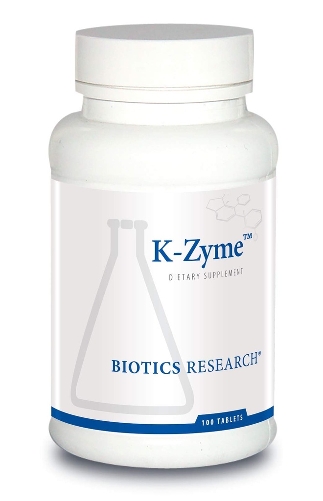 Biotics Research K Zyme ™ Potasu, 99 miligramów, Wspomaga funkcje sercowo-naczyniowe, balans elektrolitowy, Przenoszenie nerwów, Aktywność mięśniowa, Dyzmutaza nadtlenkowa, Katalona.100 Tabletki