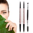 2 Pakiet Eyebrow Pencil, Waterproof Eyebrow Makeup z podwójnymi końcami, Professional Brow Enhancing Kit z pędzlem Eyebrow (Dark Brown # 1)