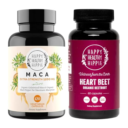 Happy Healthy Hippie Buraki kapsułki & Organic Maca Energy Pills & Libido Enhancer