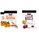 Silny współczynnik lepsze Turmeric 120 Soft Chews & Total Beets 60 Soft Chews Bundle for Joint and Heart Health