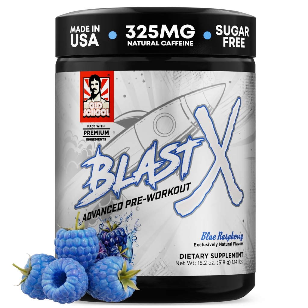 Stare szkoły Labs 124; Blast X Advanced Pre Workout Powder, Intensywna energia Booster Pretrening dla mężczyzn i kobiet