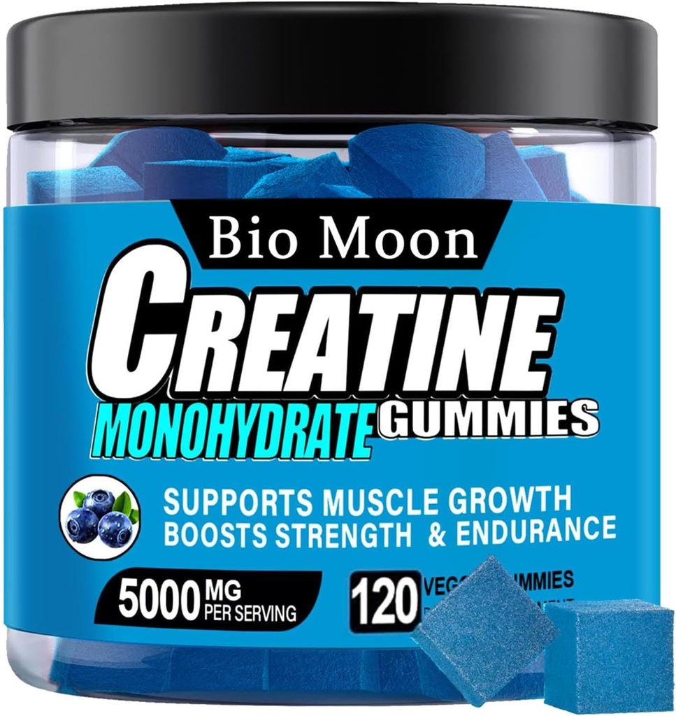 Jednowodzian Gummies dla mężczyzn i kobiet, Jednowodzian do żucia dla mięśni, Budowniczy mięśni, Energy Boost, Suplement do ćwiczeń (120 Count) - Blueberry Flavour