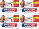 Mięśnie i Joint Relief Pain Rub, Szybka Relief od Drobnego zapalenia stawów, Backache, Mięśnie & Joint Pain Non-Greasy Cream, 2oz (4pk)