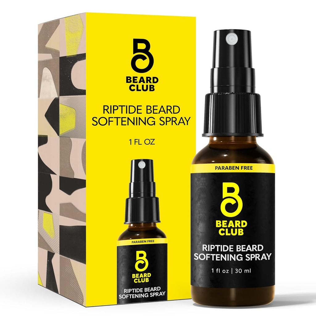 Beard Club Riptide Beard Softening Spray przez Beard Club - Nourishing & Styling Formuła dla zwiększonego wzrostu, miękkość i połysk - Wzbogacony o naturalne składniki dla zdrowych włosów twarzy