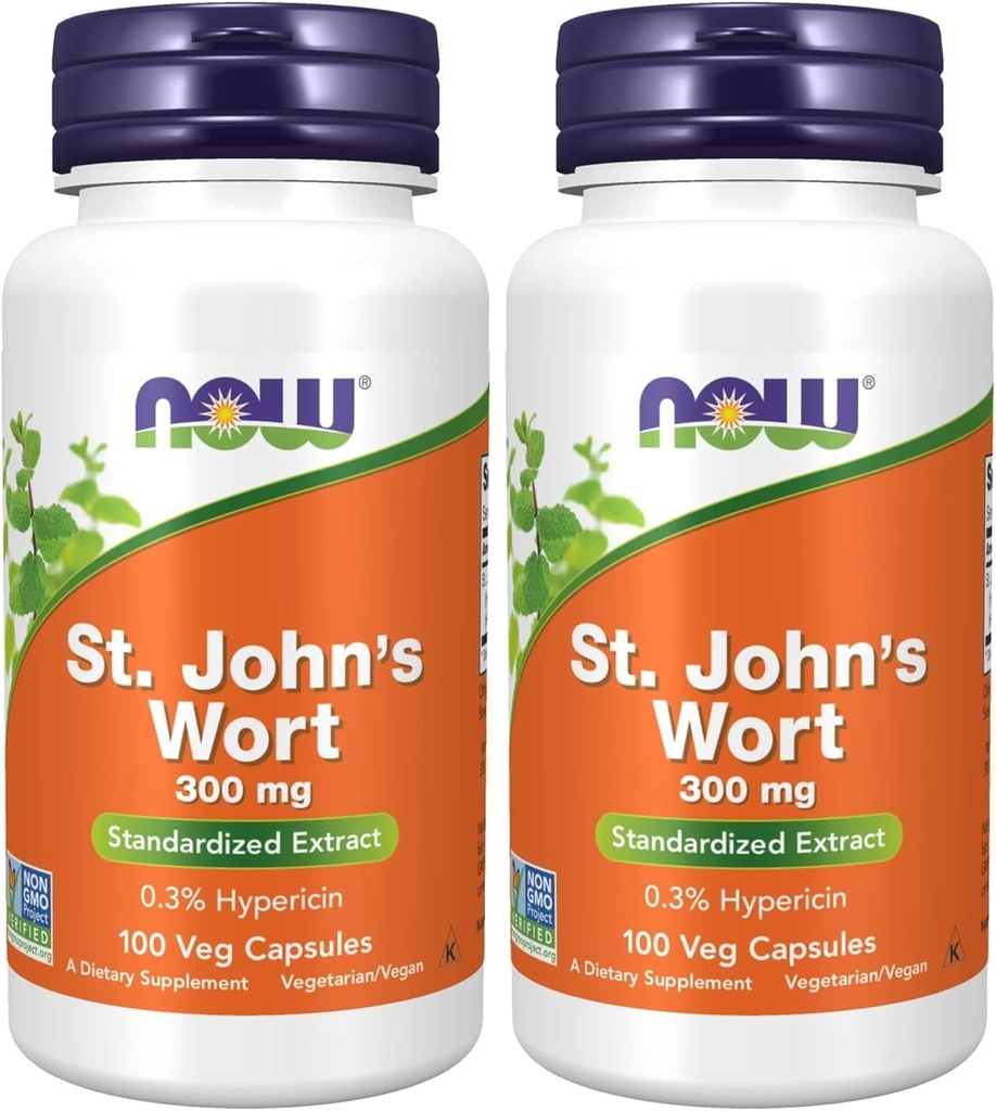 Teraz suplementy, ziele dziurawca (Hypericum perforatum) 300 mg, standardowy ekstrakt, 100 kapsułek Veg (opakowanie po 2)