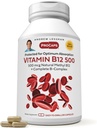 ANDREW LESSMAN Witamina B12 500 720 Kapsułki - Chroniona przed Absorpcją Methylcobalamina (Naturalna Koenzym Witamina B12), Zasadnicza dla energii i wsparcia stresu, Plus B- Complex, Łatwe do połknięcia kapsułki