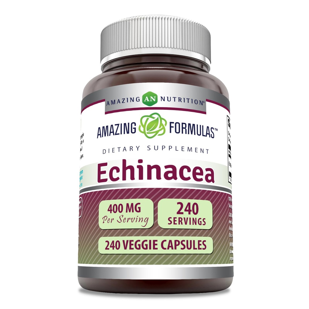 Amazing Supplement Echinacea DEVE 124; 400 Mg per Serving DEVE 124; 240 Veggie Capsules DEVE 124; Non-GMO DEVE 124; gluten- Free EVE 124; Made in USA