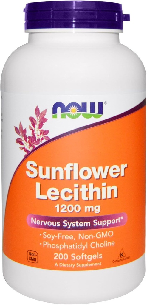 Teraz żywność Lecytyna Słonecznik 1200mg, 200 Softgels, opakowanie po 2
