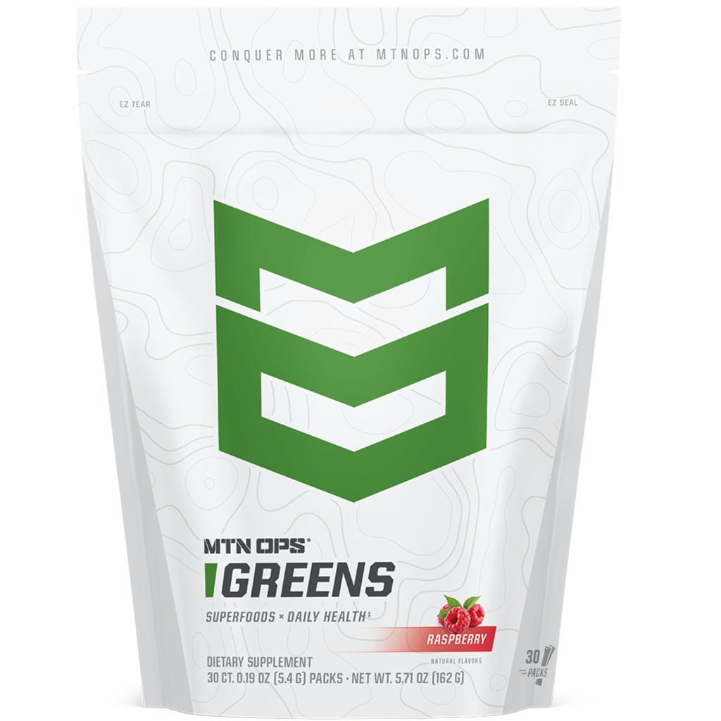 MTN OPS Super Zielone Codziennie Immune Health and Energy Drink Powder - Digestive Health Support Blend Poprawiony chlorofilo- bogatych zieleni 124; 30 Opakowania On- The- Packs 124; Wystarczy dodać wodę