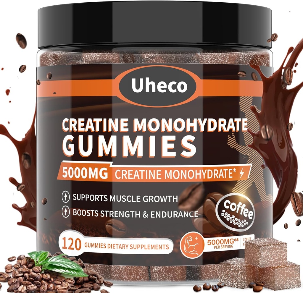 Kawa Flavor Kreatyna Monohydrat Gummies 5000mg dla mężczyzn i kobiet, Zawiera L- Tauryna + Witamina B12, Betaine, L- Citrulina dla mięśni Siła, Poprawić Endurance Ćwiczenia -116