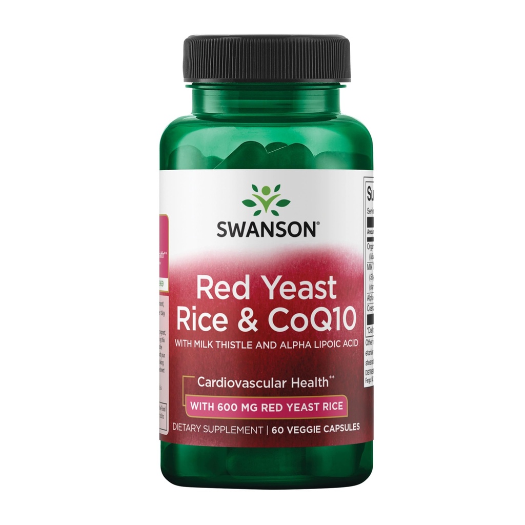 Swanson Tradycyjny czerwony Yeast Rice & CoQ10 z mlekiem Thistle i kwas lipoinowy alfa 60 Kapsułki
