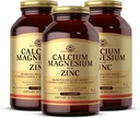 Solgar Wapnia Magnezu Plus Cynk - 250 tabletek, Opakowanie 3 - Promuje zdrowe kości, Wspiera Nerve & Muscle Function - Non- GMO, Wegan, Gluten Free - 250 Sługi ogółem