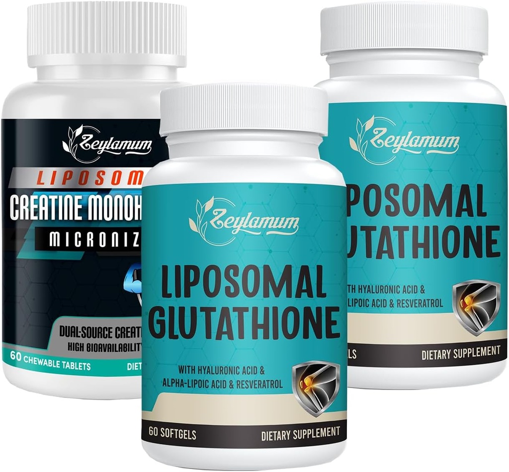 Liposomal Glutathione Softgels - 120 Softgels + Stworzenie Monowodzian Mikronizowane - 60 Liczby
