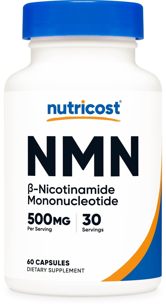 Nutricost NMN (Nikotynamid Mononukleotyd) 500mg, 60 Kapsułki - Vegetarian Friendly, 30 Servings, Gluten Free, GMO Free