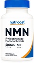 Nutricost NMN (Nikotynamid Mononukleotyd) 500mg, 60 Kapsułki - Vegetarian Friendly, 30 Servings, Gluten Free, GMO Free