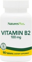 Natury Plus Witamina B2 (Riboflavin) - 100 mg, 90 Tabletki wegetariańskie - Naturalna energia & Metabolizm Booster, Promotuje ogólne zdrowie - Bezglutenowe - 90 Słupki