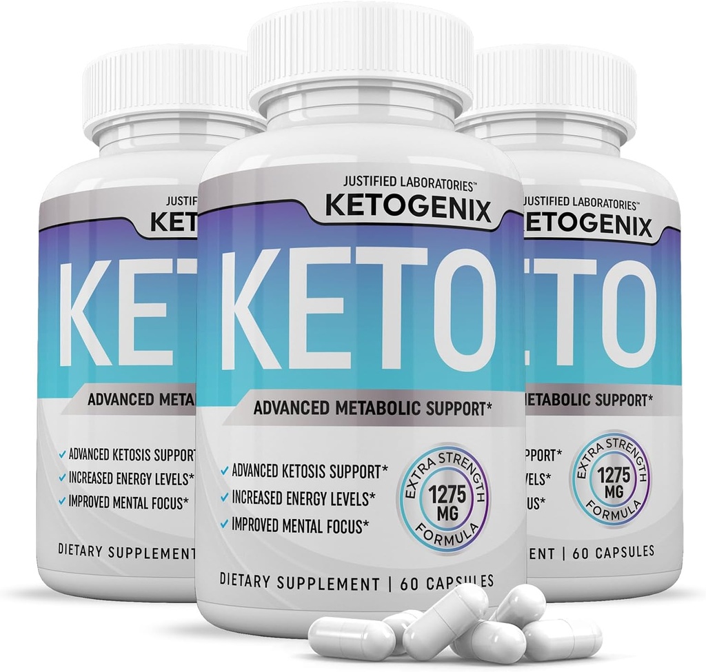 (3 opakowania) Ketogenex Keto Pigułki 1275MG Nowa i ulepszona formuła zawiera jabłko cydr Ocet ekstra Virgin Olive Oil Powder Green Tea Leaf 180 Kapsułki