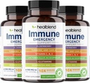 Evinish Supplement Booster 10 in 1 Immune Supplement Booster z Elderberry, Cynk, Echinacea, Turmeric, Lactobacillus Acidophilus, dla dorosłych (3 opakowania)