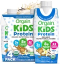 Orgain Organic Kids Protein Nutritional Shake, Wanilia - 8g białka, 22 witaminy i minerały, owoce i warzywa, Gluten Free, Soy Free, Non-GMO, 8.25 Fl Oz (Opakowanie 4)