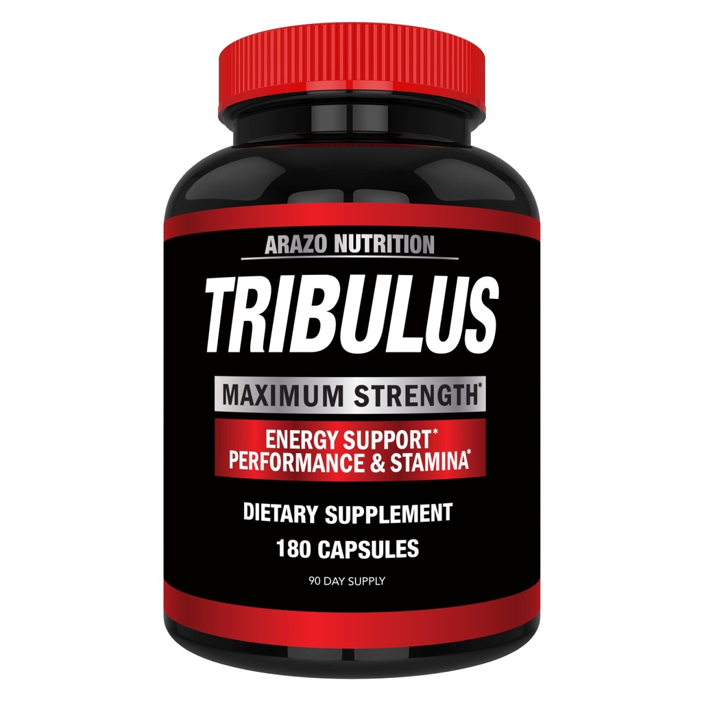 Arazo Nutrition Tribulus Terrestris 1500mg Extract Powder - 180 Kapsułki - Energy Booster z Estrogen Blocker