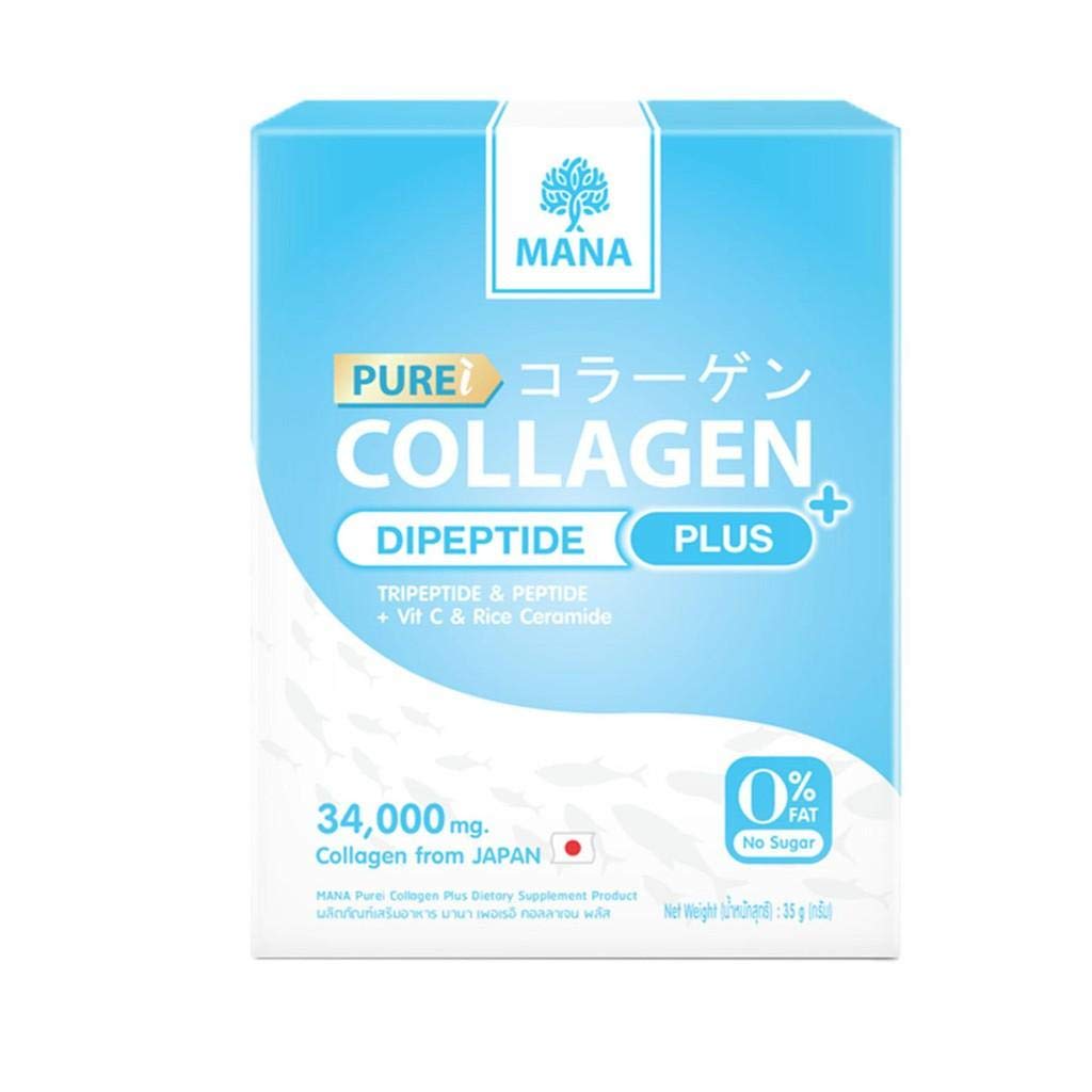 MANA Pure Collagen Plus 35g. Kolagen proszek, rozpuszczalny w wodzie pitnej, pomaga zmniejszyć zmarszczki na twarzy. To pomoże skórze wyglądać odbicie, jędrne, białe i jasne, z aura