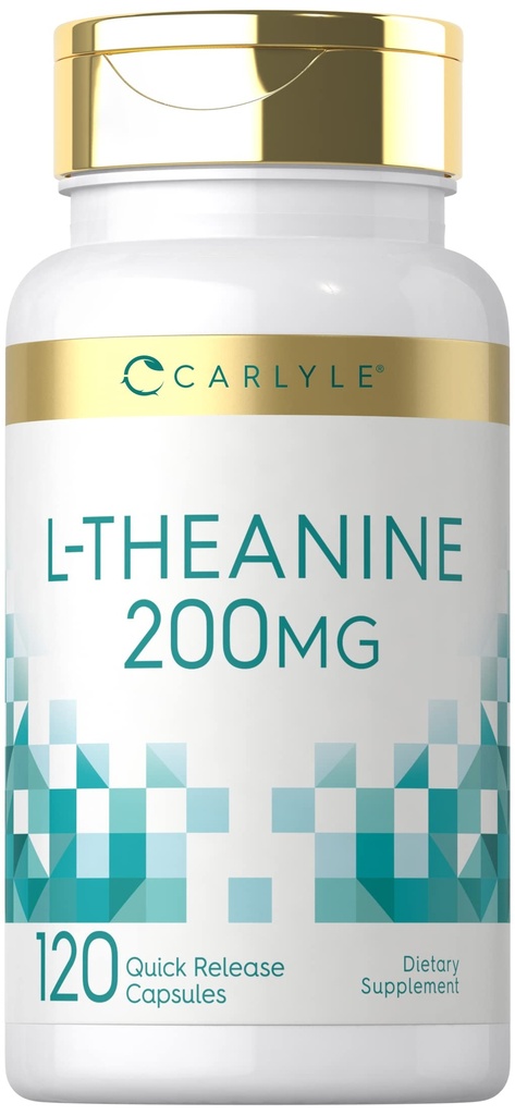 Carlyle L- Theanine 200mg Supplement Supplement 124; 120 kapsułki 124; Non- GMO, Gluten Free