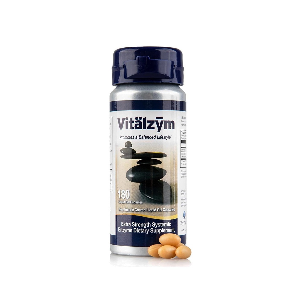 Proteolityczne enzymy systemowe Kapsułki z płynnym żelem z serrapeptazą, Wsparcie immunologiczne i wspólne, Natural Ache Relief Plus Suplement płodności (180 Kapsułki)