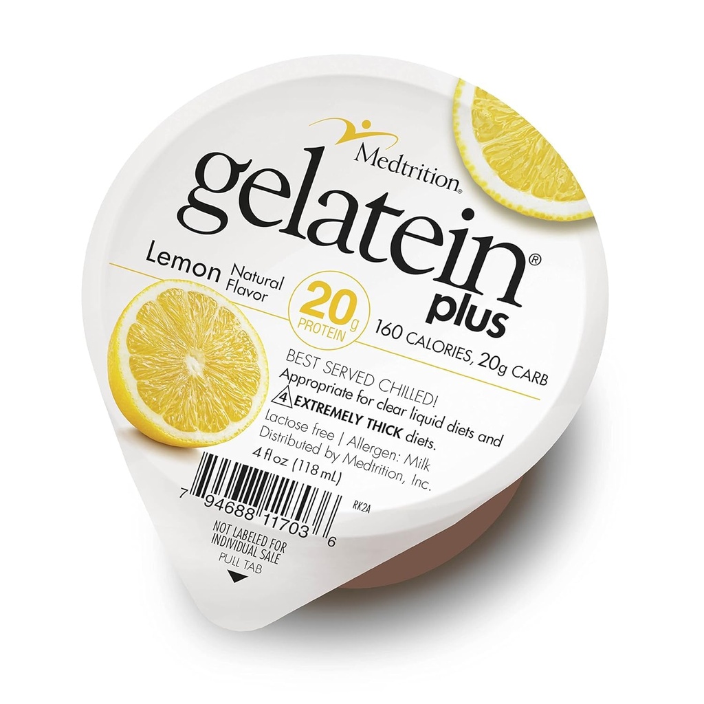 Medtrition Gelatein Plus Lemon: 20 gramów białka. Idealny do jasnych diet płynnych, połykania trudności, dializy i onkologii. Wielki przedszkolny lub post-Workout Snack. (36 Pack)...