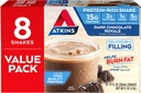 Atkins Gluten Free Protein- bogaty shake, Dark Chocolate Royale, Keto- Friendly, 8 Count (Pack of 1)