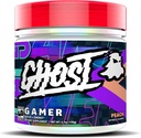 GHOST Gamer: Energy and Focus Support Formuła - 40 Służenia, Brzoskwinia - Nootropiki i naturalna kofeina na uwagę, Dokładność i czas reakcji - Wegan, Gluten- Free