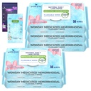 Fluslable Hemorrhoid Wipes Agregat 124; Medinted Witch Hazel Wipes Ph Balanced Agregate 124; 304 Count Fragrance Free Adult Hemorrhoid Treatment Witch Hazels Wipes for Butt Itch Relief Soothing