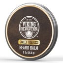 Viking Revolution Sweet Tobacco Beard Balm - Tytoń Masło z broda z Argan Oil & Jojoba Oil - Zmiękcza i nawilża Beards for Men (2oz, 1 Pack)