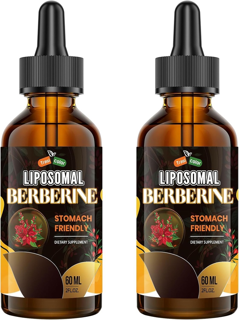 Berberine Suplement z Ceylon Cynamon 3000mg - Wysoka biodostępność Liposomal Berberine płynne krople, Berberine HCL Complex Plus suplementy turmerowe, Aktywator AMPK, Nadaje się dla kobiet, Men- 120ml