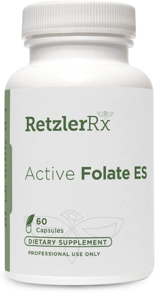 HormoneSynergy Active Folate ES - 5- MTHF - 10,000 µg (10 mg) na Podawanie - 5- MTHF (w postaci 5 - metylotetrahydrofolianu) - Bioaktywny folian w postaci Quatrefolic ® - 60 Veg Caps
