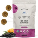 MommaBear Natural Sore Throat Relief Lollipops - Elderberry & Honey Kids Cough Lollipops - Organic Cough Kids Lolli Treats, No Fative Additives - Mocno uszczelnione dla świeżości (10 Pack)