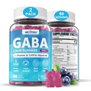 GABA Gummies 500 mg - Gummes bezcukrowy spokój z L Theanine, 5- HTP, Witaminy D3, B12, Ashwagandha, Melatonin - Wolny dla mózgu Spokój, Nastroj, Zzz Better, suplement GABA dla dorosłych, Blueberry Flavor, Wegan