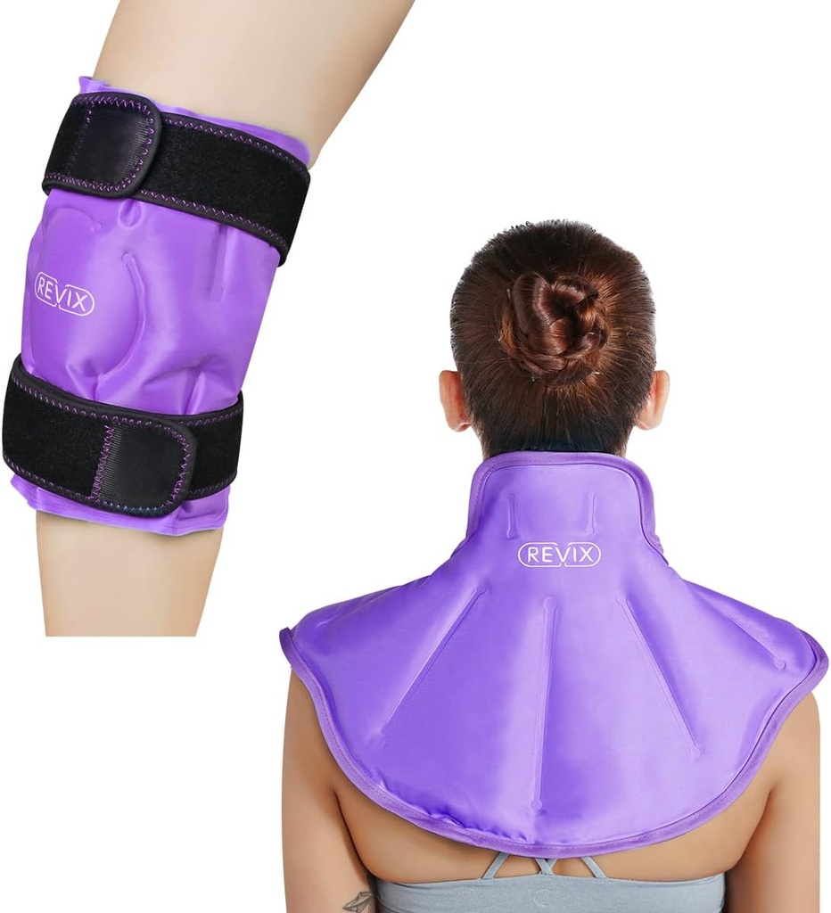 RevIX Pack Ice Knee dla urazów wielokrotnego użytku i dużych łopatek szyi Ice Pack Wrap dla ulgi bólu w górnej części pleców