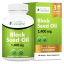 Black Seed Oil kapsułki 1400mg, 180 Softgels, 3 miesięczne dostawy - Cold Pressed Nigella Sativa, bogaty w Omega 6, 9 & TQ, Black Cmin Seed Oil, Immune Support, Joints i trawienie