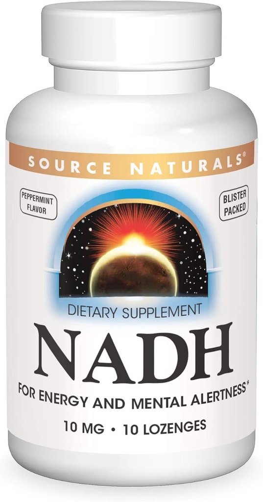 Źródło Naturals NADH 10mg, Boost Energy and Mental Alertness - 10 tabletek