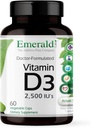 EMRALD LABS Witamina D3 2500 IU - Wspiera kości, zęby, mięśnie, serce i zdrowie immunologiczne - suplement diety Premium - 60 Kapsułki wegetatywne (60-dniowe dostawy)