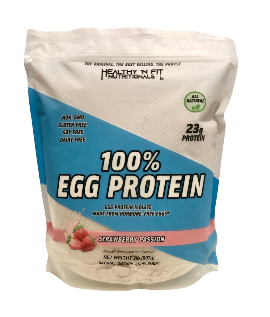 Zdrowe N Fit 100% EGG PROTEIN - Truskawka (12oz): 100% Białko jaja PLUS naturalne Peptydy. Naturalnie Sweetened, Zero Carb, Keto, Paleo Friendly