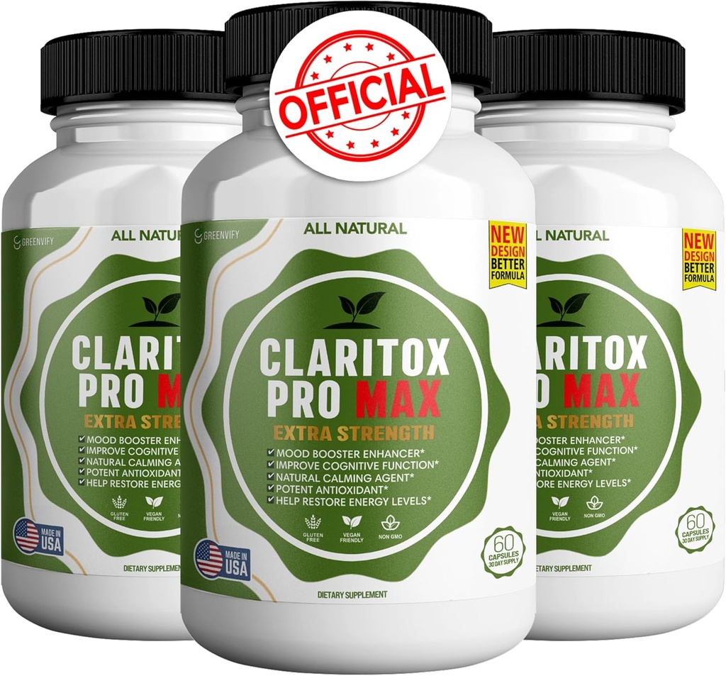 Claritox Pro Max Dodatkowy suplement siłowy, Booster nastrojów, Wzmocnienie funkcji kognitywnych, 180 kapsułek (3)
