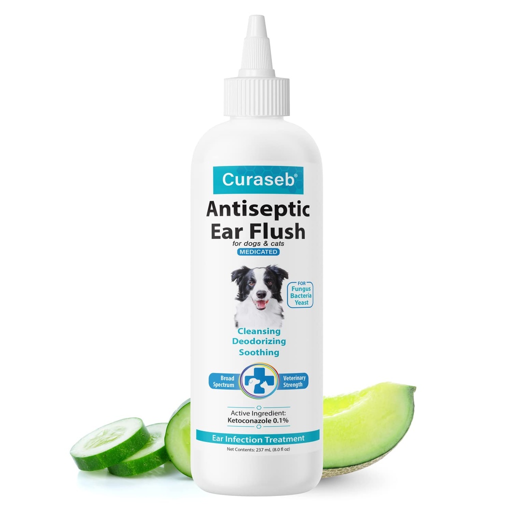 Kuraseb Dog Infection Terapia Leczenia Uszy - łagodzi Swędzacze i Inflamed Ears - Oczyszcza Demencje i Buildup - 8oz
