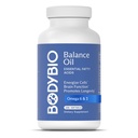 BodyBio Balance Oil - Vegan Omega 3 6 Supplement - Cold- Pressed Safflower & Flaxseed Oil - Wspiera funkcje mózgu, zdrową skórę i nastroje