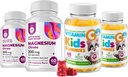 Witamina C Gummies 120 liczenie dla dzieci i dorosłych 240 mg i magnezu 200 mg Gummies - Wsparcie immunologiczne Low- Sugar Chewable Gummy Witaminy dla Toddlers z Magnezu Spokojne żucia dla dzieci i dorosłych Sugar- Free