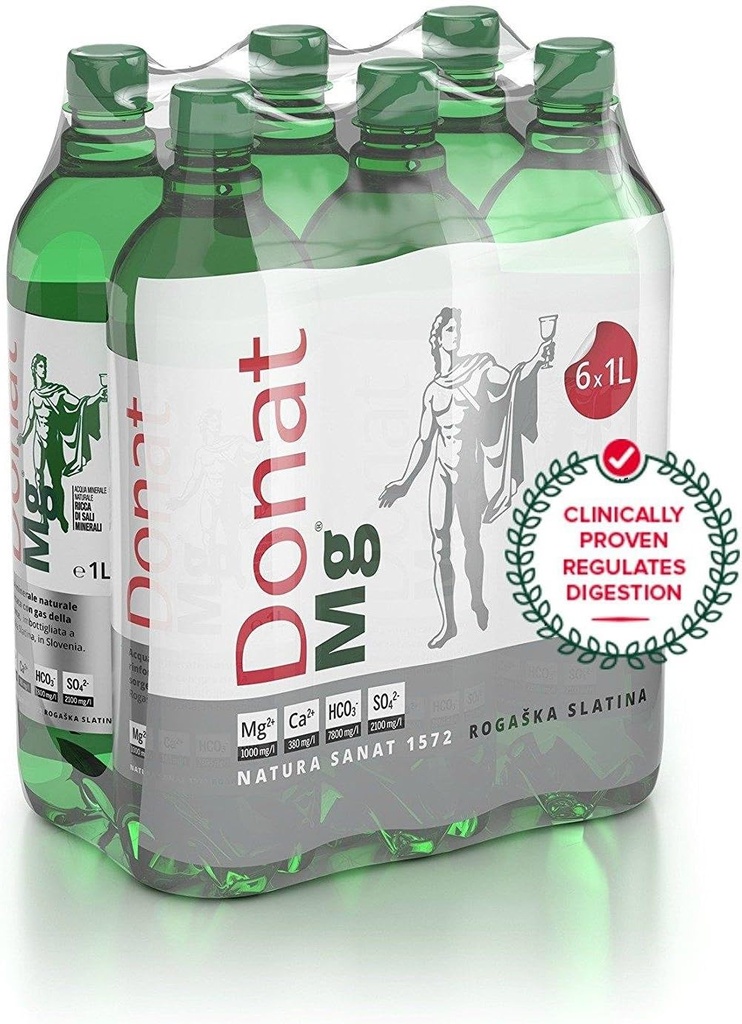 Naturalna woda magnezowa - 1000mg magnezu w 1000ml "Donat Mg" Opakowanie luzem 6x1L