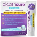 Cicatricure Triple Antibiotic Ointment with Pain Relief, Bacitracin Antibiotic Ointment & Cream for Whound Care, Healing Maintment for Cuts, Burns, Insect Bites, First Aid Supplies Essential, 1 oz