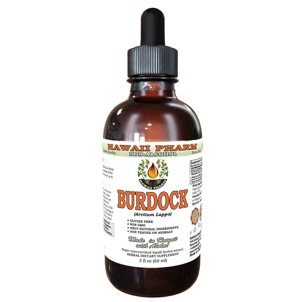 Ekstrakt płynny bezalkoholowy Burdock Burdock organiczny (Arctium Lappa) Suszony glicerol korzeniowy Hawaje Pharm Natural Herbal Supplement 2 oz