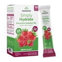 Swanson Simply Hydrate Electrolyte Powder Mix - Bezcukrowy napój z 0 Kalorii - Wygodny On- The- Hydration Powder - Advanced Electrolyte Drink Mix - Berry Blast Flavor - 30 Pakiety