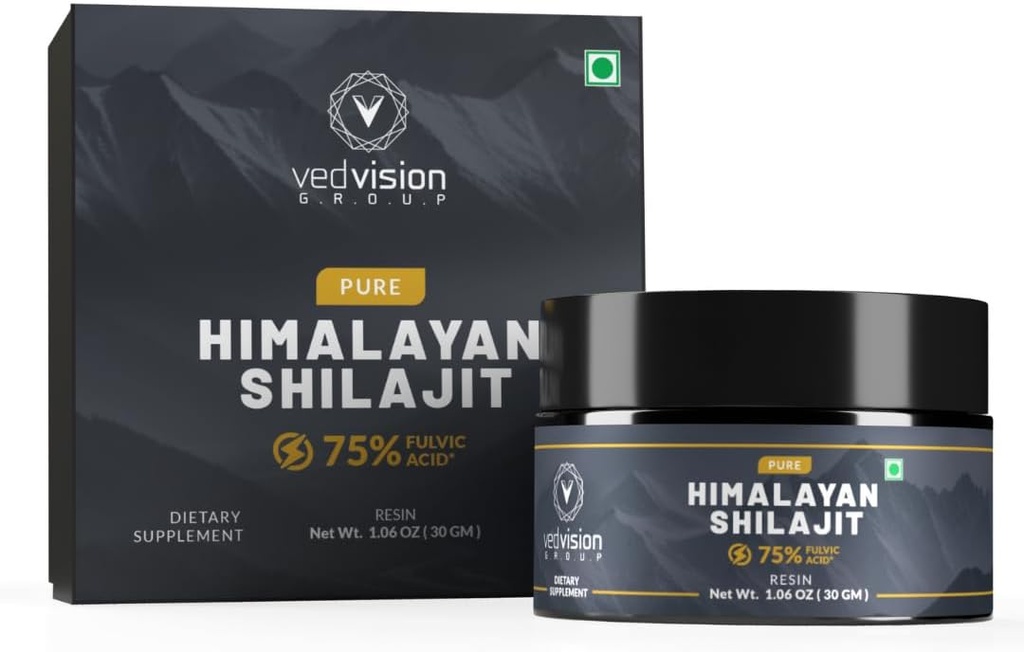 Pure Himalayan Shilajit Resin, 400mg A Grade High Potency z 75% + Kwas Fulvic & 85 + Minerały śladowe, Pure Shilajit dla mężczyzn i kobiet - z laboratorium Test Report - 75 Sługi